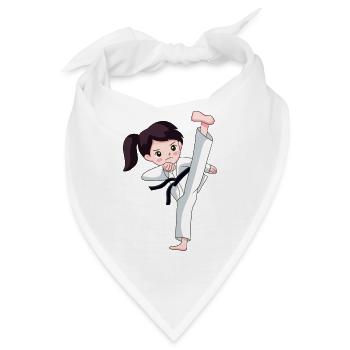 Karate Girl with black belt Kampfsport - Bandana - Weiß - Vorne