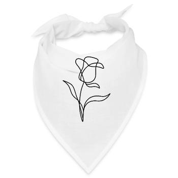Schlichte Rose - Valentinstag Geschenk - Bandana - Weiß - Vorne