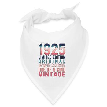 Limited Edition seit 1925 Geburtstag Vintage 1925 - Bandana - Weiß - Vorne