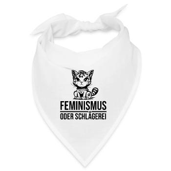 Feminismus oder Schlägerei - Bandana - Weiß - Vorne