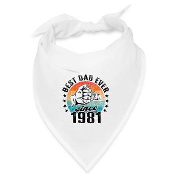 Bester Papa der Welt seit 1981 Vatertag - Bandana - Weiß - Vorne