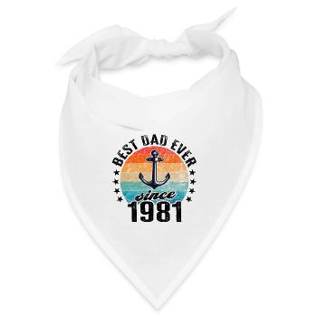 Bester Papa der Welt seit 1981 Vatertag - Bandana - Weiß - Vorne
