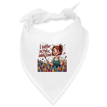 Acrylmalerei - I Suffer From Acrylic Addiction - Bandana - Weiß - Vorne
