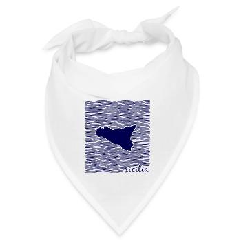 Sizilien, Italien, Mittelmeer - Bandana - Weiß - Vorne
