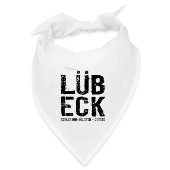 Hansestadt Lübeck, Ostsee, Schleswig-Holstein - Bandana - Weiß - Vorne