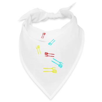 Grillzange Grillen Symbol - Bandana - Weiß - Vorne