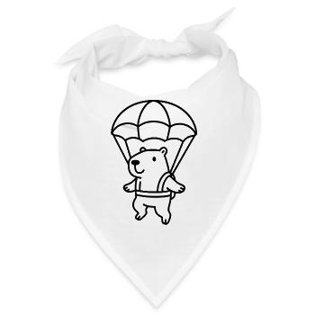 Wasserschwein mit Fallschirm - Bandana - Weiß - Vorne