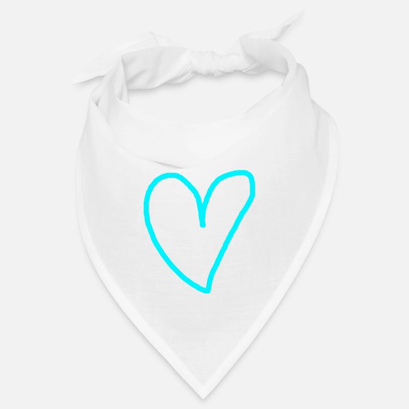 Coeur turquoise idée cadeau cyan bleu vert sarcelle Bandana