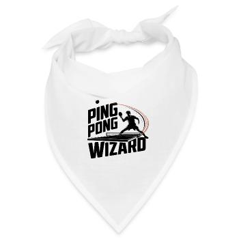 Ping Pong Wizard – Tischtennis Hobby - Bandana - Weiß - Vorne