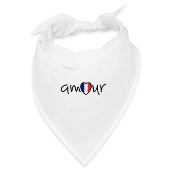 Liebe zu Frankreich mit Flagge. Amour oder l' amour - Bandana - Weiß - Vorne