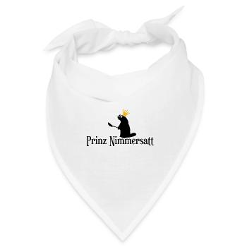 Prinz Nimmersatt mit Krone - Bandana - Weiß - Vorne