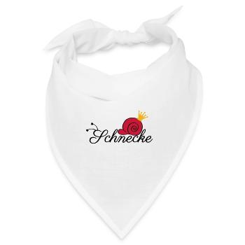 Schnecke Schrift Krone - Bandana - Weiß - Vorne