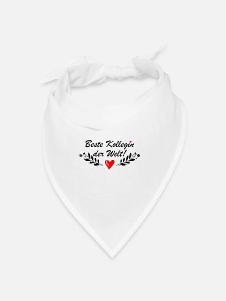 Beste Kollegin der Welt Herz - Bandana - Weiß - Vorne
