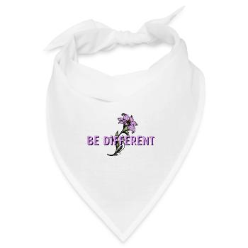 BE DIFFERENT – Lila Lilien Blumen Garten - Bandana - Weiß - Vorne