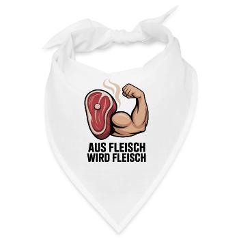 Aus Fleisch wird Fleisch Fitness - Bandana - Weiß - Vorne