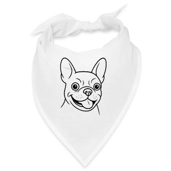 TinyPaws Black & White Edition Bulldogge Style b - Bandana - Weiß - Vorne