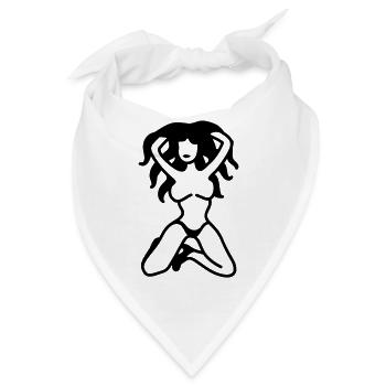 Pin up Girl - Line - Bandana - Weiß - Vorne