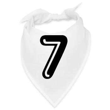 7 - Rückennummer - Bandana - Weiß - Vorne