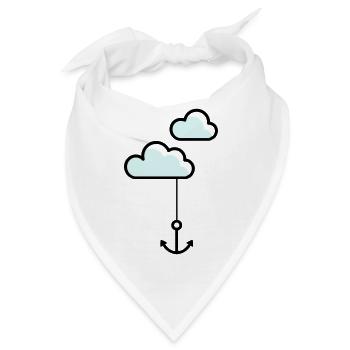 Anker mit Wolke - Bandana - Weiß - Vorne