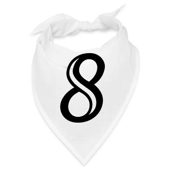 Verzierte Zahl 8 Acht - Bandana - Weiß - Vorne