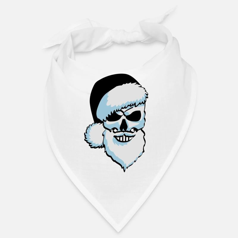 Crâne Père Noël - Bandana - blanc