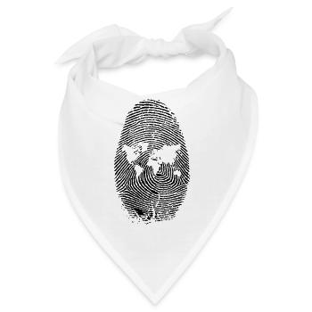 Fingerabdruck mit allen Kontinenten - Bandana - Weiß - Vorne