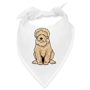 Labradoodle Goldendoodle Doodle Hund - Bandana - Weiß - Vorne