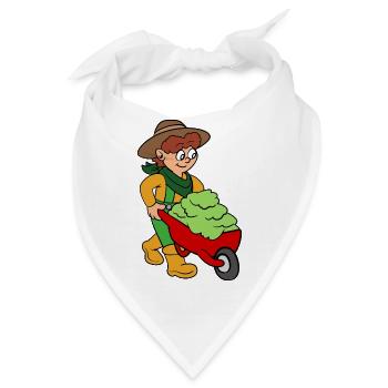 Gärtnerin mit Schubkarre - Bandana - Weiß - Vorne
