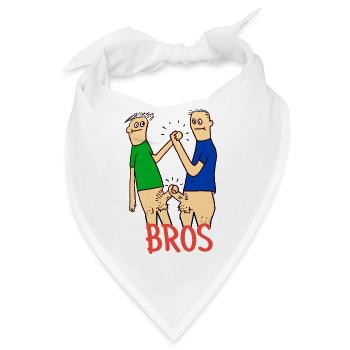 Bros Bro's Männer Freundschaft Party - Bandana - Weiß - Vorne