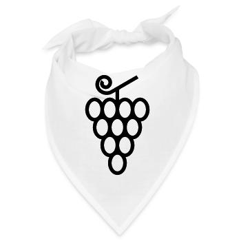 Trauben - Bandana - Weiß - Vorne