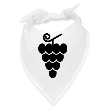 Trauben - Bandana - Weiß - Vorne
