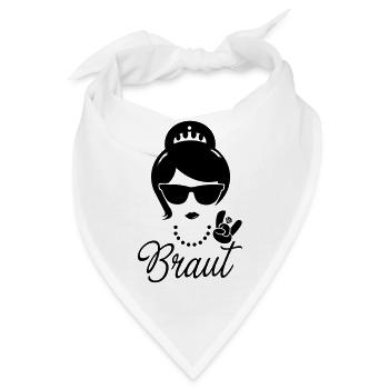 Braut Bride JGA Hochzeit stag do polterabend shirt - Bandana - Weiß - Vorne