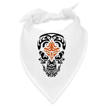Totenkopfschädel als Fliese Poker 1 - Bandana - Weiß - Vorne