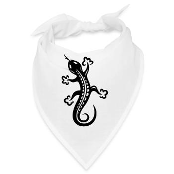 Echse, Eidechse - Bandana - Weiß - Vorne