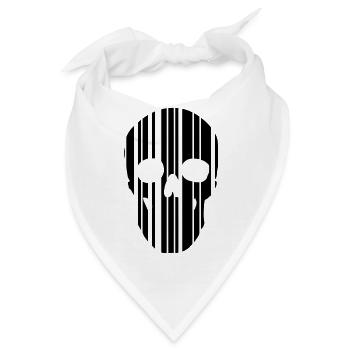 Barcode Schädel - Bandana - Weiß - Vorne