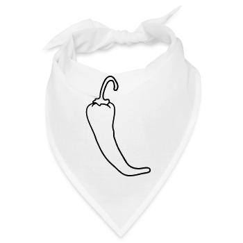 Chili Chilli Peperoni Scharf Hot - Bandana - Weiß - Vorne