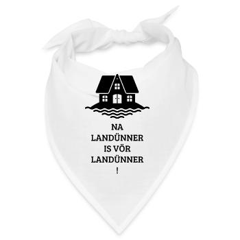 Landünner! (Hallig, Landunter, Plattdeutsch) - Bandana - Weiß - Vorne