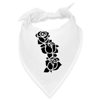 Blumen - Bandana - Weiß - Vorne