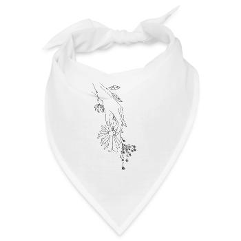Hand mit Blumen Lineart - Bandana - Weiß - Vorne