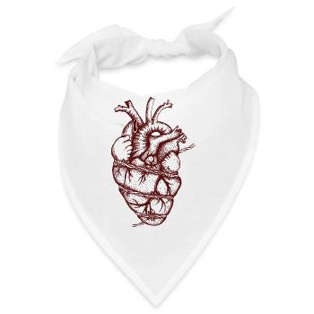 Herz und Stacheldraht - Bandana - Weiß - Vorne
