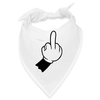 Handzeichen mittelfinger hand - Bandana - Weiß - Vorne