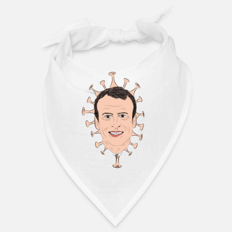 Emmanuel Macron coronavirus COVID-19 Mask - Bandana - blanc