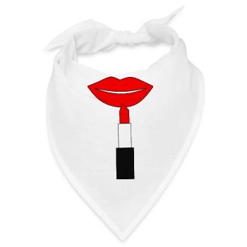 Lippenstift Lippen rot - Bandana - Weiß - Vorne