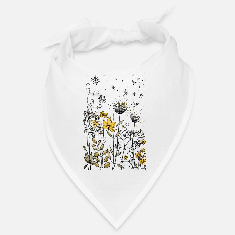 Blumen - Bandana - Weiß
