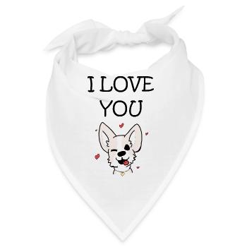 I LOVE YOU - Bandana - Weiß - Vorne