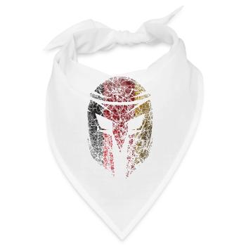 Germany, Spartanischer Helm Deutschland Flagge - Bandana - Weiß - Vorne