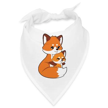 Fuchs Familie Umarmen - Bandana - Weiß - Vorne