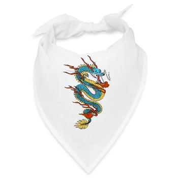 Chinesischer Drache - Bandana - Weiß - Vorne