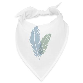 Zwei Federn - Bandana - Weiß - Vorne
