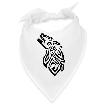 Wikinger Zeichen Fenrir Fenriswolf Wolf Kind Loki - Bandana - Weiß - Vorne